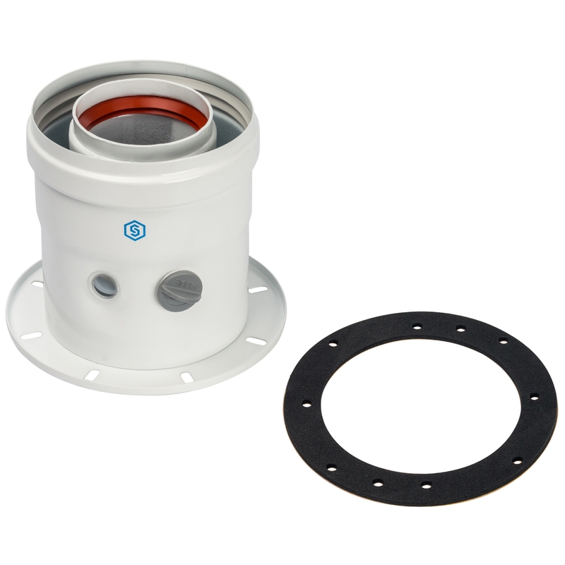 SCA-6010-240100 STOUT Элемент дымохода DN60/100 адаптер для котла вертикальный коаксиальный (совместимый с Bosch, Buderus)(с логотипом) SCA-6010-240100 STOUT Элемент дымохода DN60/100 адаптер для котла вертикальный коаксиальный (совместимый с Bosch, Buderus)(с логотипом)