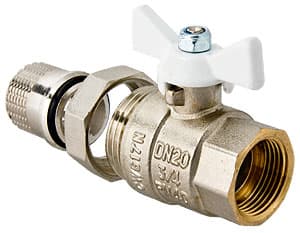 Кран шаровой BASE с полусгоном 1/2" вн.-нар. белая рукоятка
