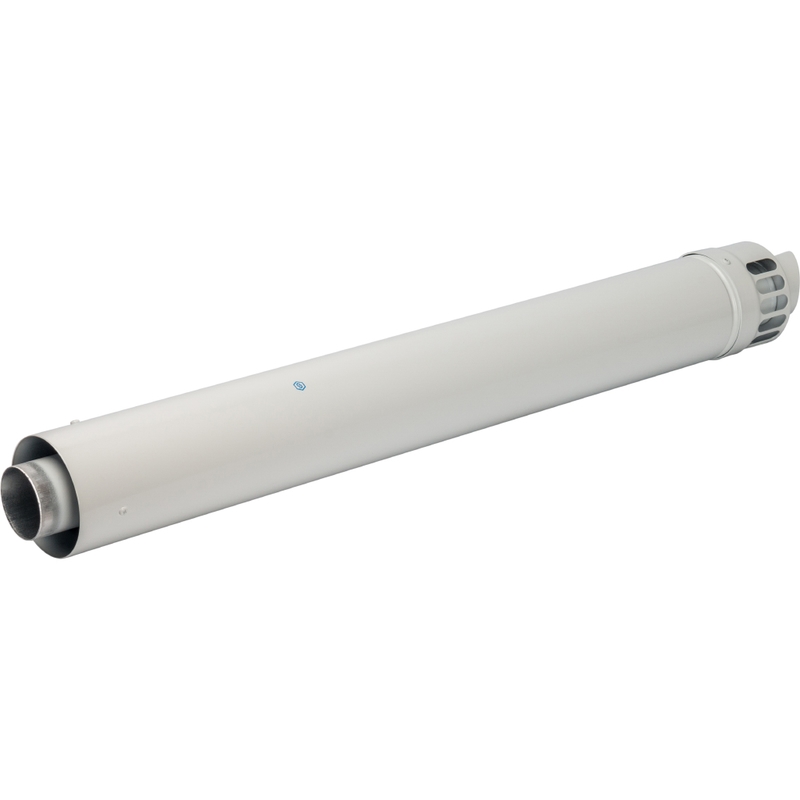 SCA-6010-001001 STOUT Элемент дымохода DN60/100 фин.уч-ок 1000 мм  для горизонт. прохода через стену с антиобмерз.оголовком