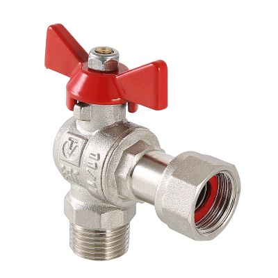 Фото кран шаровой base угловой с накидной гайкой 1/2"х3/4" нар.-вн. Кран шаровой BASE угловой с накидной гайкой 1/2"х3/4" нар.-вн.